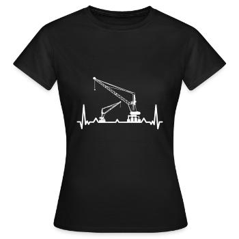 Grue grue grue chantier grue transporteur cadeau - T-shirt Femme - noir - Devant - AI Model Female 172 dark (172cm)