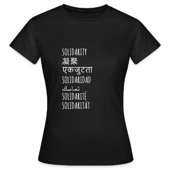 Solidarität Zusammenhalt Gemeinschaft Geschenk - Frauen T-Shirt - Schwarz - Vorne - AI Model Female 172 dark (172cm)