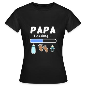 futur père - papa est chargé - T-shirt Femme - noir - Devant - AI Model Female 172 dark (172cm)