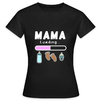 expectant mother - mom is loading - Women's T-Shirt - black - Front - AI Model Female 172 dark (172cm)