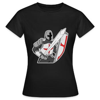 Tempelritter Ritter Mittelalter - Frauen T-Shirt - Schwarz - Vorne - AI Model Female 172 dark (172cm)