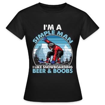 I Like Snowboarding Beer & Boobs - T-shirt Femme - noir - Devant - AI Model Female 172 dark (172cm)