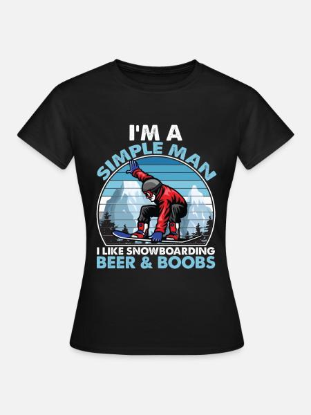I Like Snowboarding Beer & Boobs - Frauen T-Shirt - Schwarz