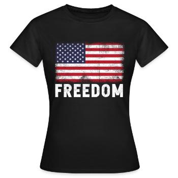 Freedom American Flag - T-shirt Femme - noir - Devant - AI Model Female 172 dark (172cm)