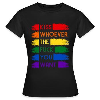 Kiss Whoever June Pride Month - T-shirt Femme - noir - Devant - AI Model Female 172 dark (172cm)