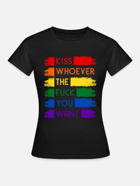 Kiss Whoever June Pride Month - Frauen T-Shirt - Schwarz
