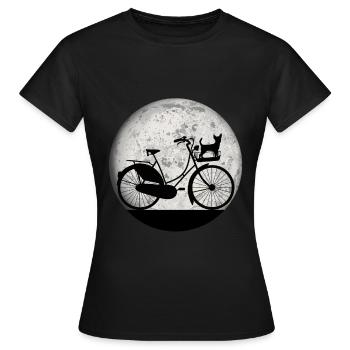 Fahrrad Hund Vintage Mond Frauen Mädchen Shirt - Frauen T-Shirt - Schwarz - Vorne - AI Model Female 172 dark (172cm)