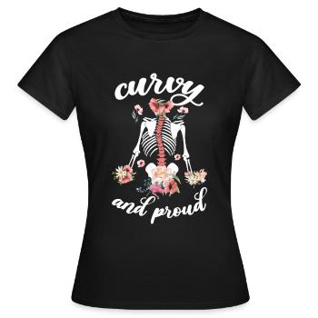 Curvy And Proud Scoliosis Warrior Scoliosis - Women's T-Shirt - black - Front - AI Model Female 172 dark (172cm)