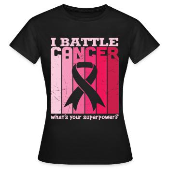 I Battle Breast Cancer Awareness T Shirt - Frauen T-Shirt - Schwarz - Vorne - AI Model Female 172 dark (172cm)