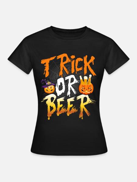 Halloween Trick Or Beer - Frauen T-Shirt - Schwarz