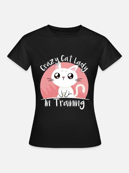 Verrückte Katzendame in Ausbildung Kätzchen - T-shirt dam - svart