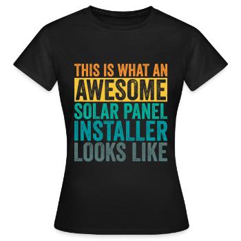 Solar Panel Installer - Women's T-Shirt - black - Front - AI Model Female 172 dark (172cm)