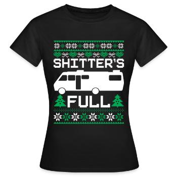 Shitter’s Full National Lampoon Vacances de Noël - T-shirt Femme - noir - Devant - AI Model Female 172 dark (172cm)