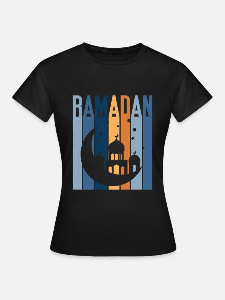 Ramadan Mubarak Fasten Muslim - Frauen T-Shirt - Schwarz