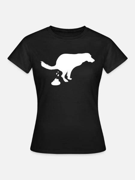 Schrisender Hund kackender Hund - Frauen T-Shirt - Schwarz