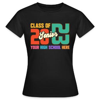 Classe de 2023 Votre école secondaire ici - T-shirt Femme - noir - Devant - AI Model Female 172 dark (172cm)