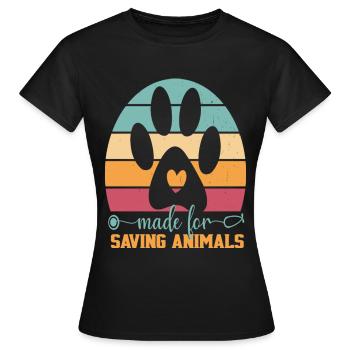 Made For Saving Animals Vet Tech Women And Men - Women's T-Shirt - black - Front - AI Model Female 172 dark (172cm)
