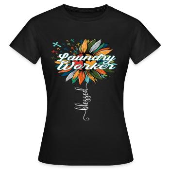 Blessed Laundry Worker - Women's T-Shirt - black - Front - AI Model Female 172 dark (172cm)