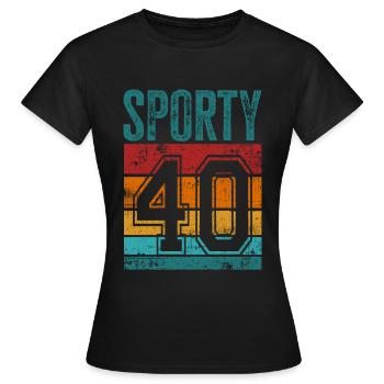 40. Geburtstag 40 Jahre alt Sportliche 40 - Frauen T-Shirt - Schwarz - Vorne - AI Model Female 172 dark (172cm)