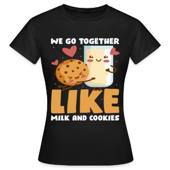 Lait et biscuits Biscuit drôle - T-shirt Femme - noir - Devant - AI Model Female 172 dark (172cm)