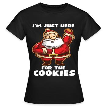 Je suis juste là pour les cookies Funny Cookie - T-shirt Femme - noir - Devant - AI Model Female 172 dark (172cm)