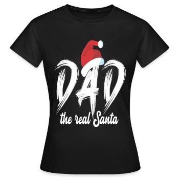 Julefar den rigtige julemand - Dame-T-shirt - sort - Foran - AI Model Female 172 dark (172cm)