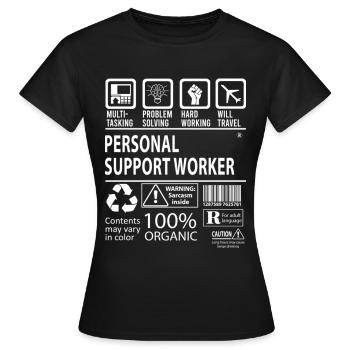 Personal Support Worker Multitasking - Frauen T-Shirt - Schwarz - Vorne - AI Model Female 172 dark (172cm)