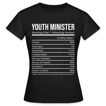 Youth Minister Nutritional Values Funny - Women's T-Shirt - black - Front - AI Model Female 172 dark (172cm)