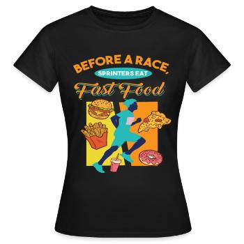 Coureurs de marathon et de cross-country - T-shirt Femme - noir - Devant - AI Model Female 172 dark (172cm)