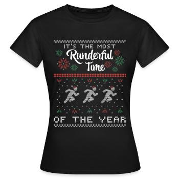 Coureur de marathon Coureur de Noël Coureurs - T-shirt Femme - noir - Devant - AI Model Female 172 dark (172cm)