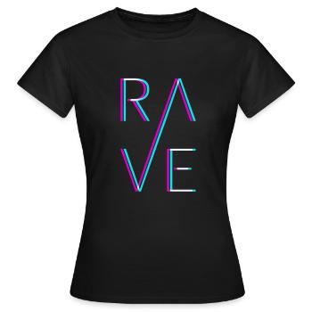 Techno Rave Festival Electro Music Raver - T-shirt Femme - noir - Devant - AI Model Female 172 dark (172cm)
