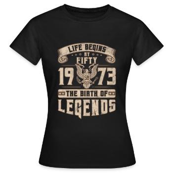 Born 1973 Birthday gift 50 years retro - Women's T-Shirt - black - Front - AI Model Female 172 dark (172cm)