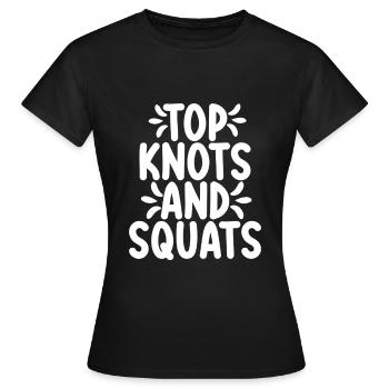 Top Knots And Squats - Women's T-Shirt - black - Front - AI Model Female 172 dark (172cm)