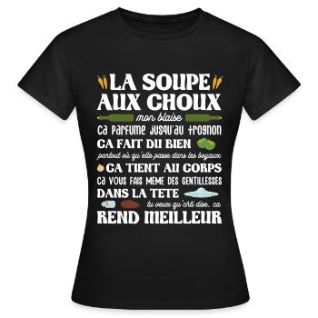 louis de funes la soupe au choux film - T-shirt Femme - noir - Devant - AI Model Female 172 dark (172cm)