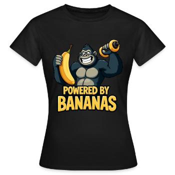 Gorilla Power: Powered by Bananas - Women's T-Shirt - black - Front - AI Model Female 172 dark (172cm)