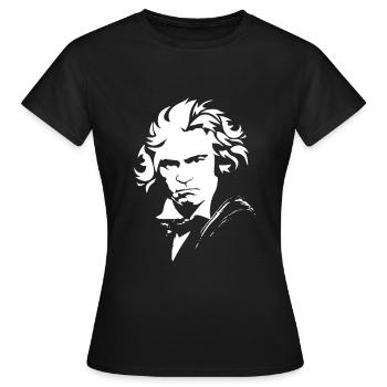 Ludwig Portrait Année du 250ème anniversaire - T-shirt Femme - noir - Devant - AI Model Female 172 dark (172cm)
