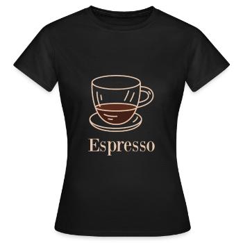 Café café expresso du matin - T-shirt Femme - noir - Devant - AI Model Female 172 dark (172cm)