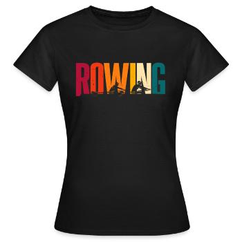 Rudern T-Shirt Geschenk Ruderer Kanu - Frauen T-Shirt - Schwarz - Vorne - AI Model Female 172 dark (172cm)