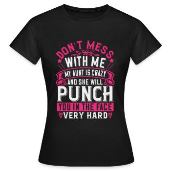 Tante tante - T-shirt Femme - noir - Devant - AI Model Female 172 dark (172cm)