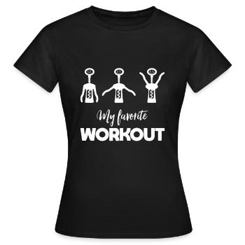 Lieblings Workout Flaschenöffner Korkenzieher Wein - Frauen T-Shirt - Schwarz - Vorne - AI Model Female 172 dark (172cm)