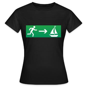 Sortie de secours voilier voilier - T-shirt Femme - noir - Devant - AI Model Female 172 dark (172cm)