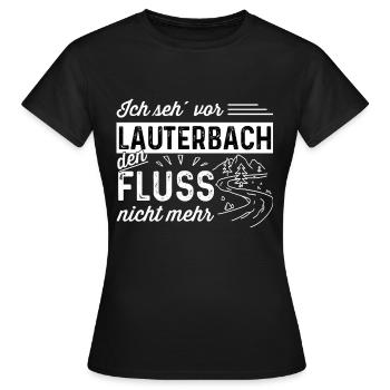 Lauterbach Fluss - Frauen T-Shirt - Schwarz - Vorne - AI Model Female 172 dark (172cm)