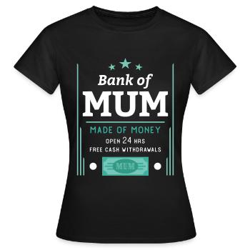 Banque de Maman - T-shirt Femme - noir - Devant - AI Model Female 172 dark (172cm)