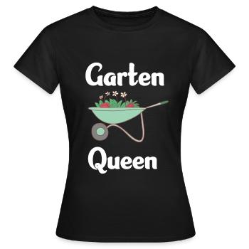 Garten Queen Schubkarre - Frauen T-Shirt - Schwarz - Vorne - AI Model Female 172 dark (172cm)