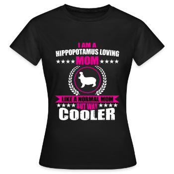 Nilpferd Liebende Mutter - Frauen T-Shirt - Schwarz - Vorne - AI Model Female 172 dark (172cm)