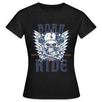 Motocyclette. Né pour conduire. - T-shirt Femme - noir - Devant - AI Model Female 172 dark (172cm)