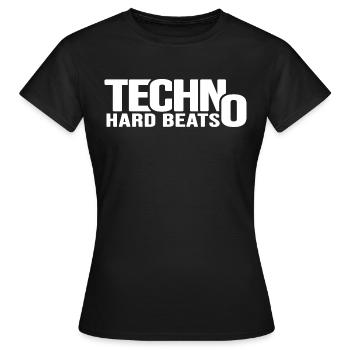 techno hard beats ravenation partypeople abfeiern - Frauen T-Shirt - Schwarz - Vorne - AI Model Female 172 dark (172cm)