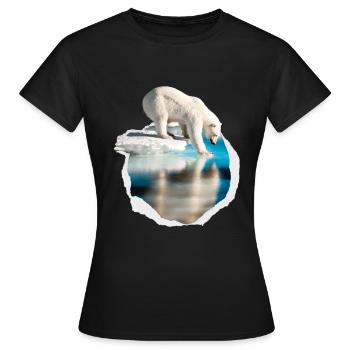 Un ours polaire blanc sur la banquise ours blanc - T-shirt Femme - noir - Devant - AI Model Female 172 dark (172cm)