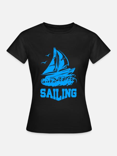SAILING BOAT SAIL SHIP SEGELSCHIFF - Frauen T-Shirt - Schwarz