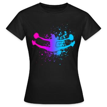 Cheerleader Cheerleading Design Akrobatik Pompons - Frauen T-Shirt - Schwarz - Vorne - AI Model Female 172 dark (172cm)
